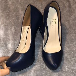 blue navy high heels